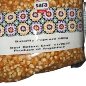 Sara Butterfly Popcorn 500g - ذرة فيشار